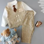 ست 4 تکه لباس پسرانه مدل چهارخونه