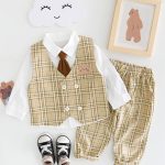 ست 4 تکه لباس پسرانه مدل چهارخونه